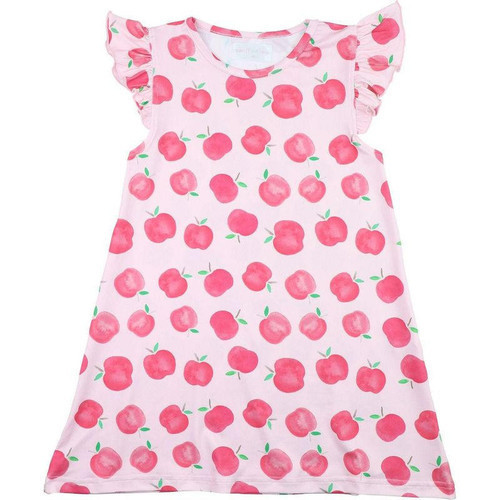 Pink And Red Knit Apple Print Dress | Cecil and Lou