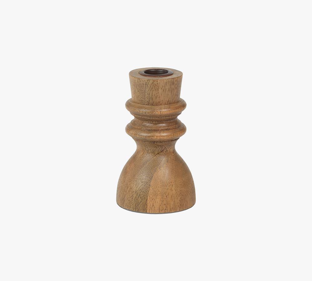 Becka Wooden Taper Candleholders - Set of 2 | Pottery Barn (US)