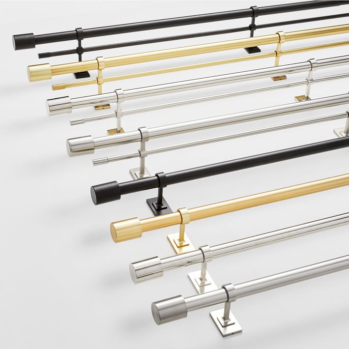 Oversized Adjustable Curtain Rod w/ Cylinder Finials | West Elm (US)