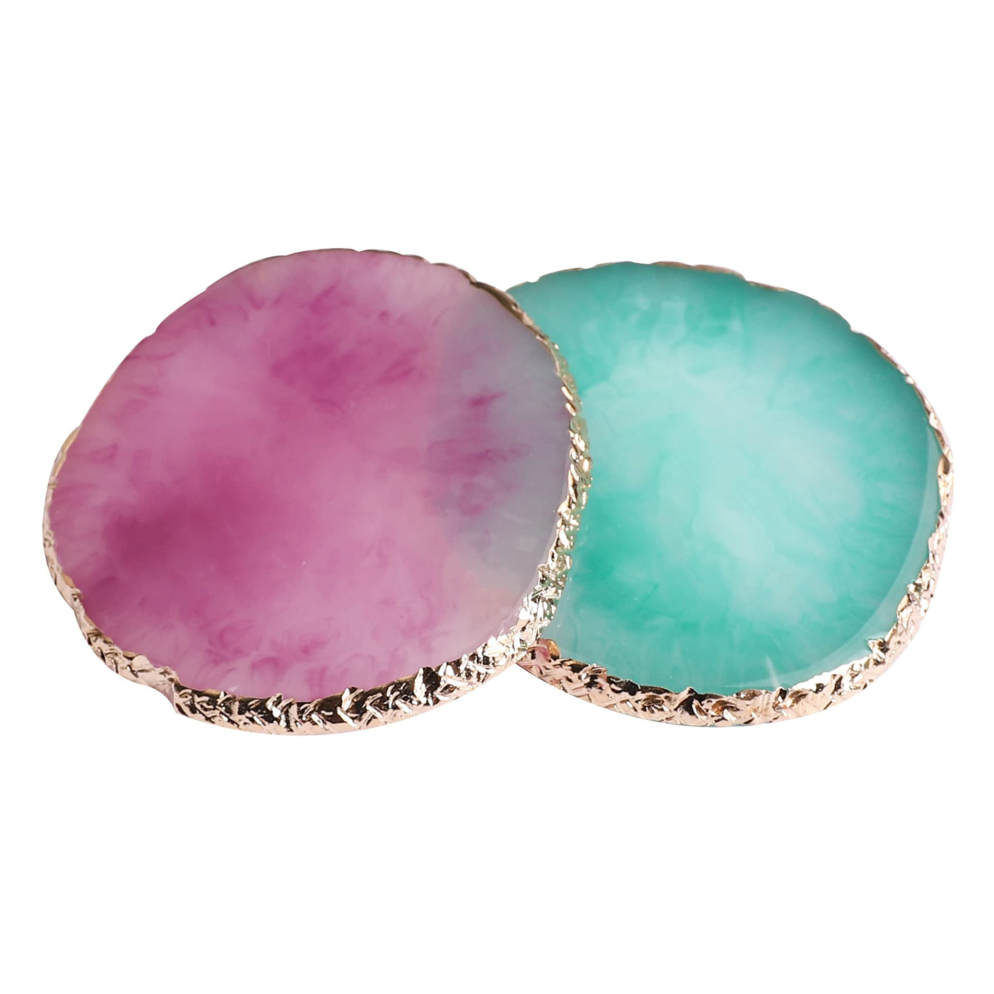 2 Pcs Resin Nail Art Palette, Nails Art Painting Palettes Gold Edge Nail Holder Nail Art Display ... | Amazon (US)