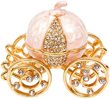QIFU Hand Painted Enameled Cinderella Pumpkin Carriage Decorative Hinged Jewelry Trinket Box Uniq... | Amazon (US)
