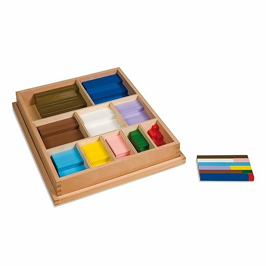 Kinderhuis Montessori Colored Counting Bars, Educational Math Material, Wooden Storage Box | Amazon (US)