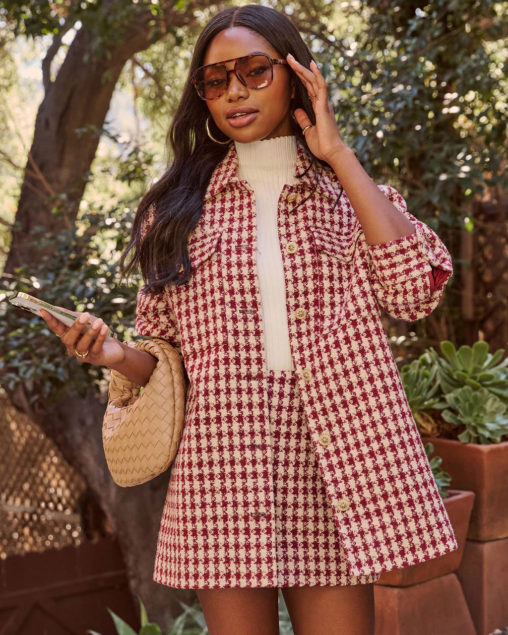 Jensin Tweed Houndstooth Shirt Jacket | VICI