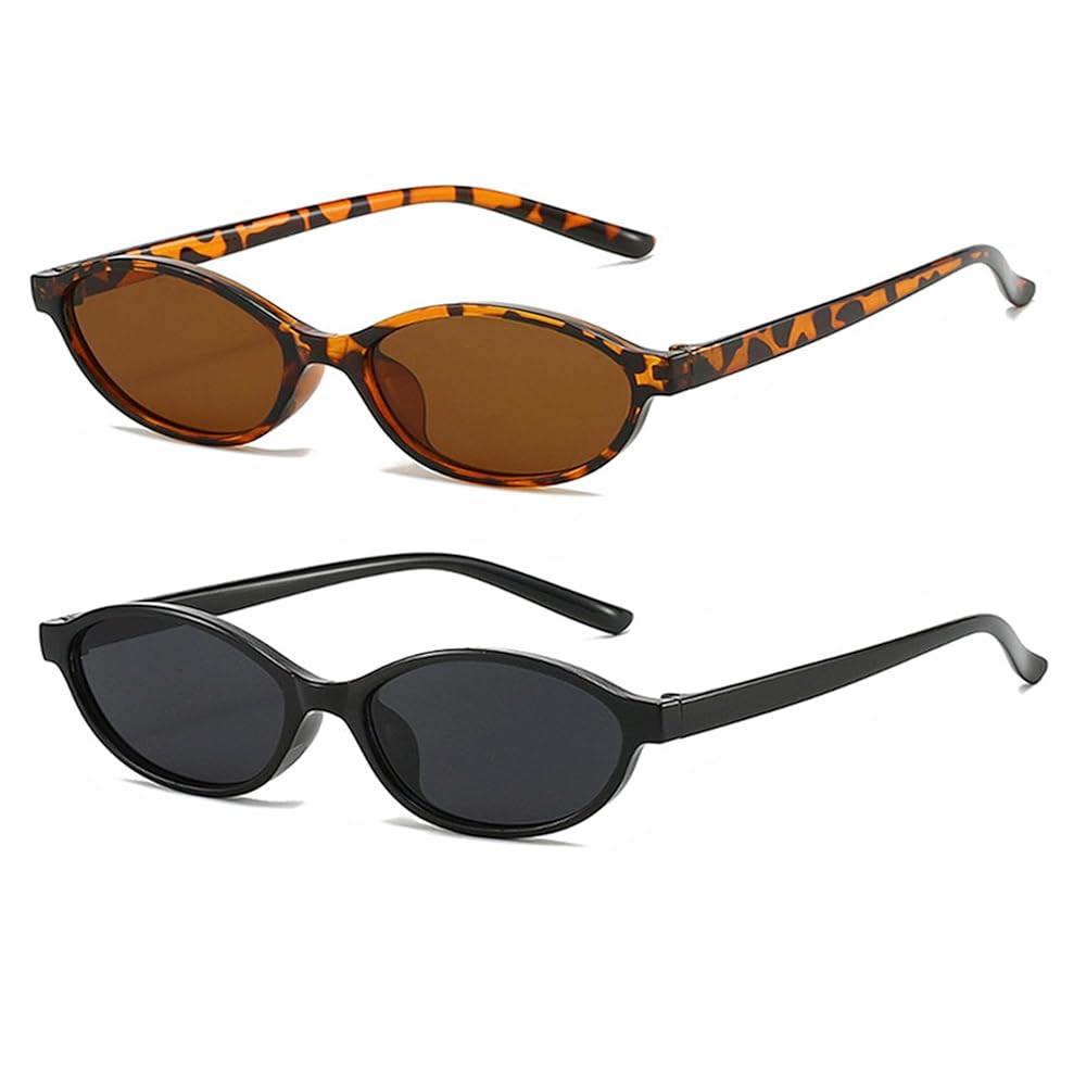 FSMILING Retro Oval Sunglasses for Women vintange 90s Trendy Chic Cat Eye Sunglasses Women | Amazon (UK)