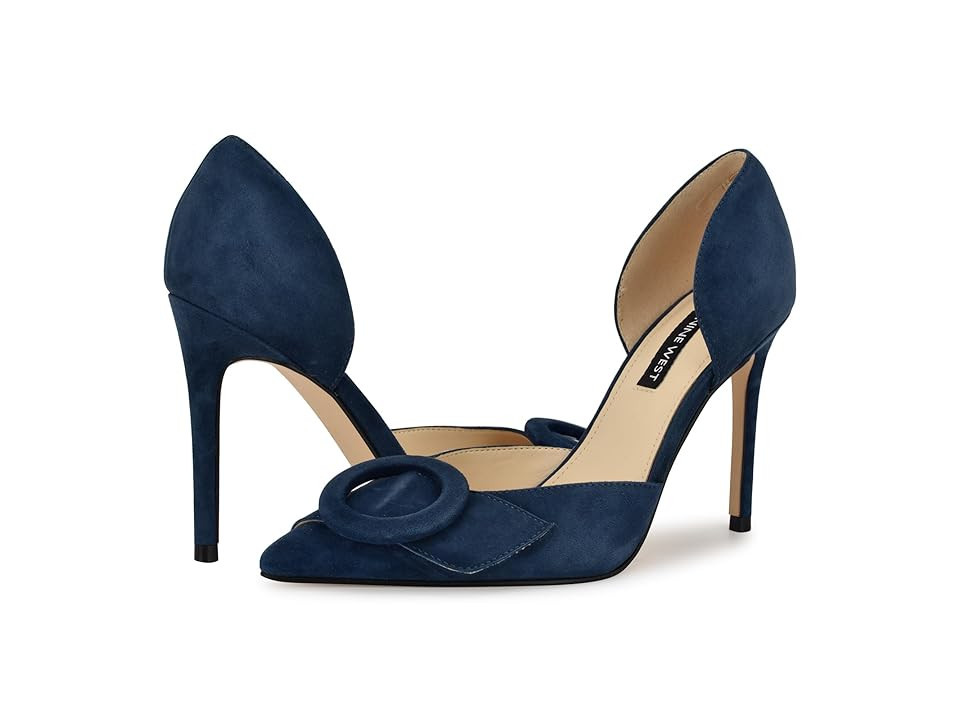 Nine West Frolly High Women's Heels Navy Suede : 6.5 M, Leather/Rubber | Zappos