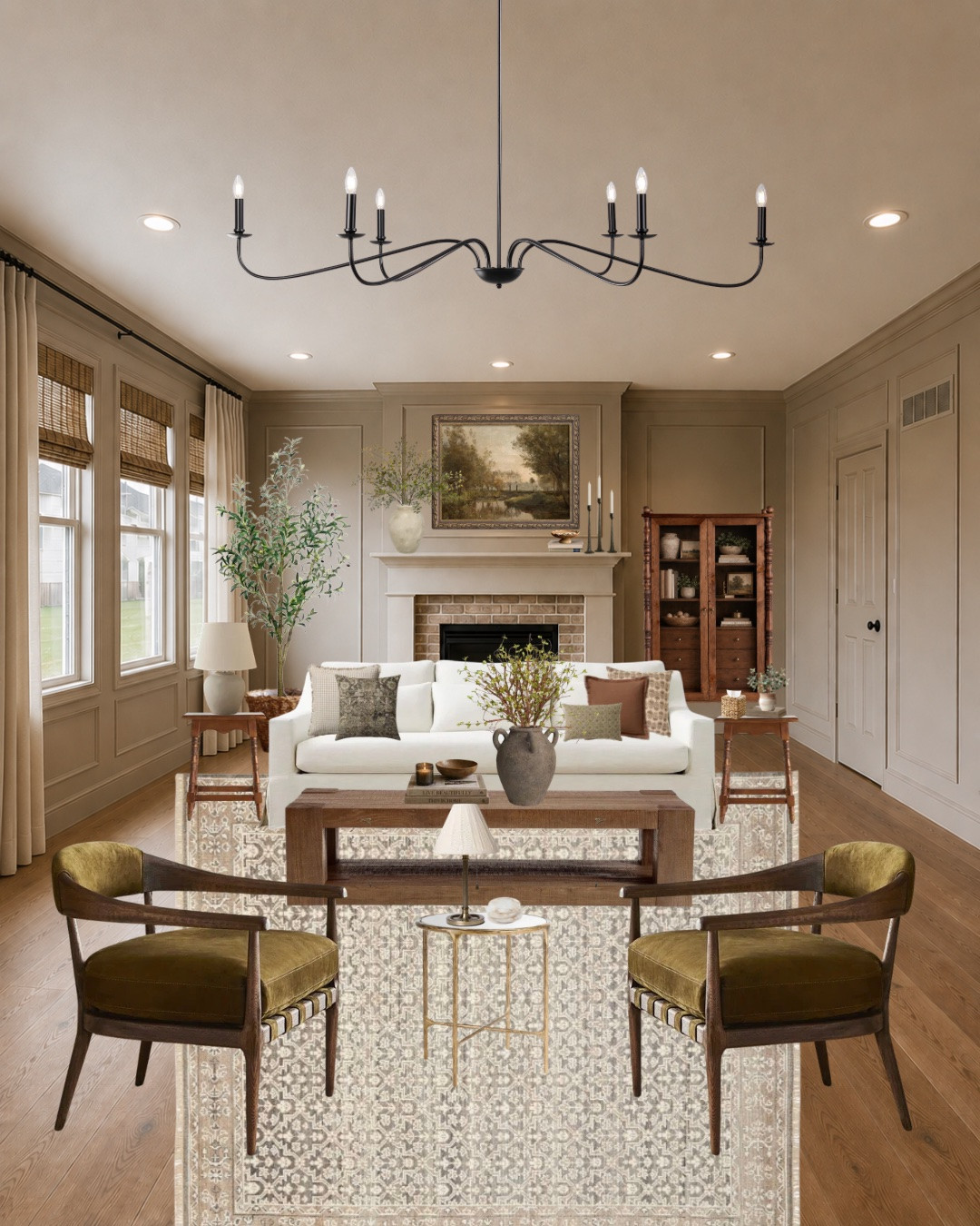 Builder-grade rooms can feel like a challenge because they often don't have much personality to work with. The good news is that they don't have to stay that way.

Swipe through to see the original builder-grade living room I started with, then the updated empty room after adding trim, paint, and new flooring. It's amazing how much character those changes alone added before a single piece of furniture came into the space.

From there, every design decision became easier because the room already had a stronger foundation.

Once the furnishings were layered in—the vintage-inspired rug, warm oak tones, olive accent chairs, collected accessories, and soft neutral palette—the space felt completely transformed while still remaining timeless.

I love sharing projects like this because they show that you don't always need a major renovation to create a room that feels custom.

I've linked similar pieces below if you'd like to recreate this look. 

And if you're looking at your own builder-grade home wondering how to make it feel more personal, that's exactly what I help clients do through my virtual home design and styling services. Comment below to learn more.

#LTKHome