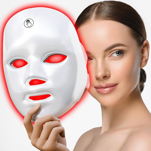 gelpal 7-1 Colors Red Light Therapy For Face，LED Facial Skin Care Mask,Red Light Mask for Face, LED Facial Mask Light,Salon or Home,White. | Amazon (US)