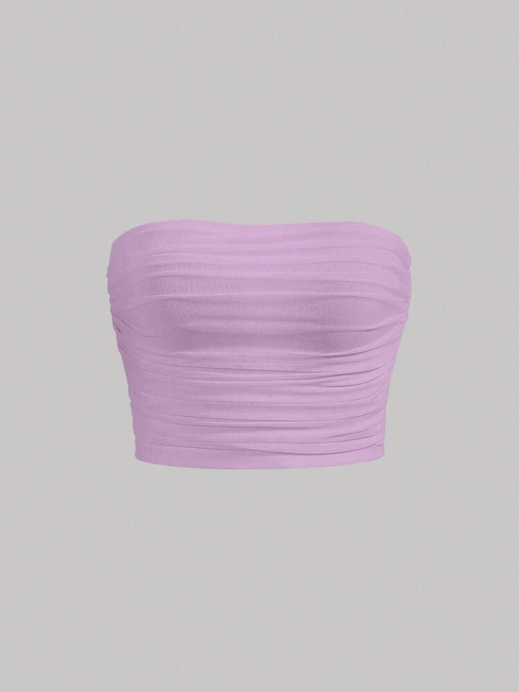 SHEIN MOD Solid Ruched Mesh Tube Top
       
              
              $4.49        
    $4.27... | SHEIN
