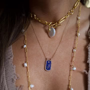 Blue Moon Initial Necklace | Sequin