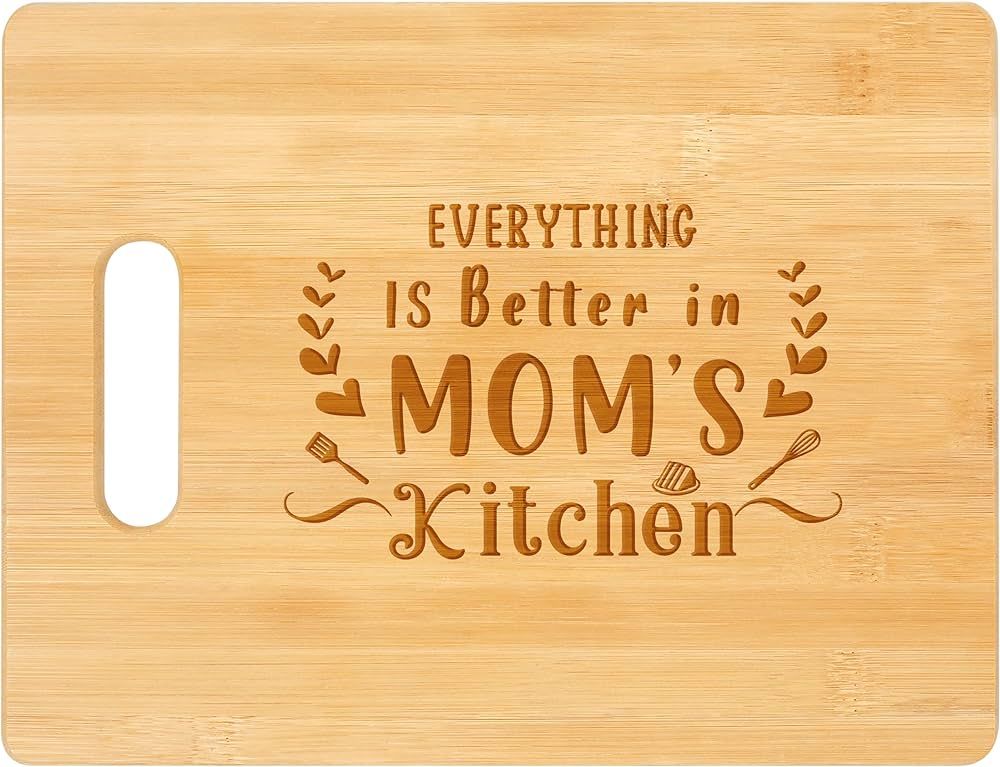 Mothers Day Gifts for Mom, Best Mom Birthday Gifts - Personalized Engraved Bamboo Cutting Board -... | Amazon (US)