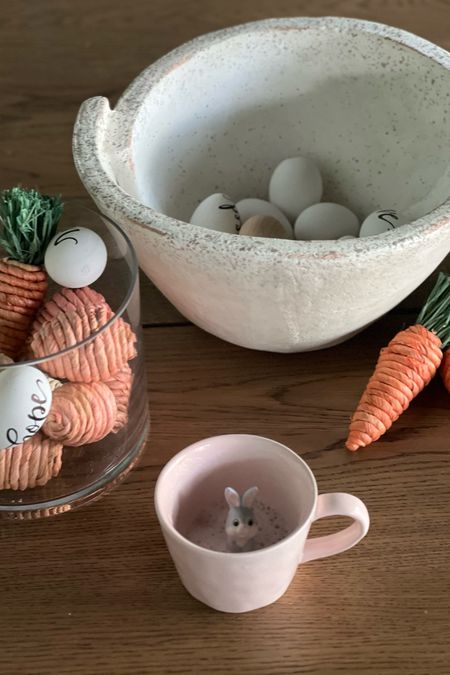 Easter decor
Center piece 
Bunny
Carrots
Bowl
Target find
Etsy products
Coffee cup

#LTKhome #LTKSeasonal