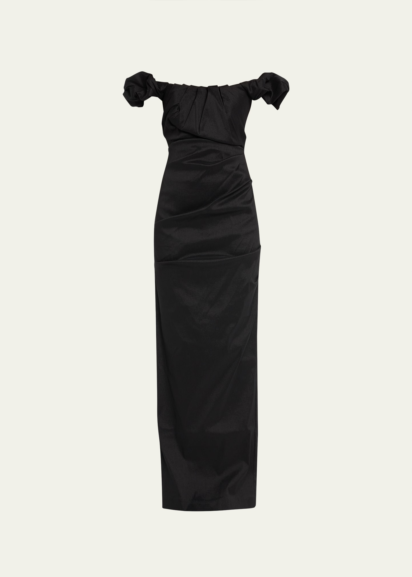 Rachel Gilbert Kalina Off-Shoulder Ruched Column Gown | Bergdorf Goodman