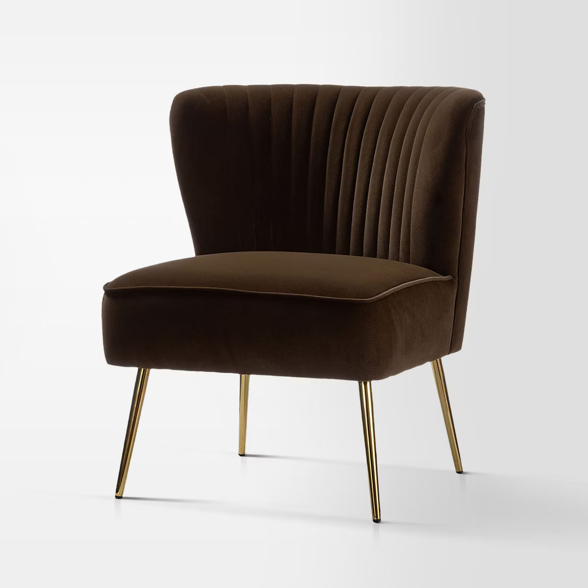 Quentin Velvet Accent Side Chair with Golden Metal Base | Karat Home | Target