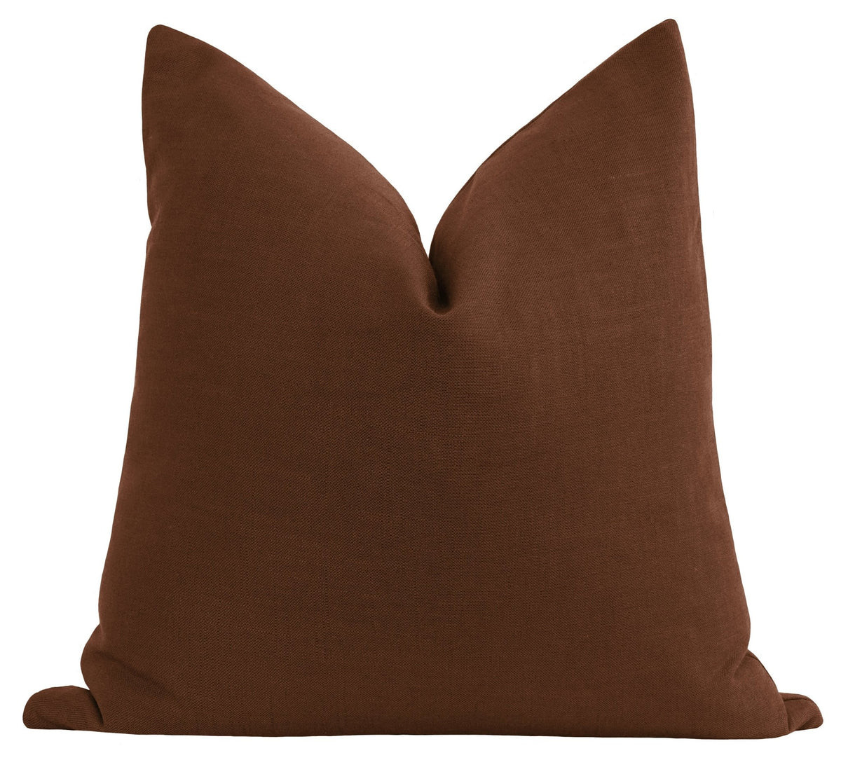 Abbie Solid Espresso Brown Linen Pillow | Land of Pillows