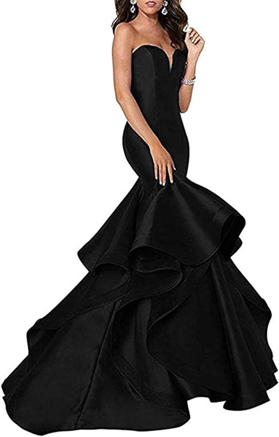 Ai Maria Women's Mermaid Prom Evening Party Dresses Tiered Formal Dress | Amazon (US)