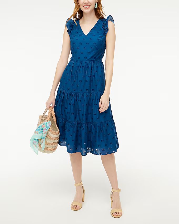 Cotton eyelet midi dress | J.Crew Factory