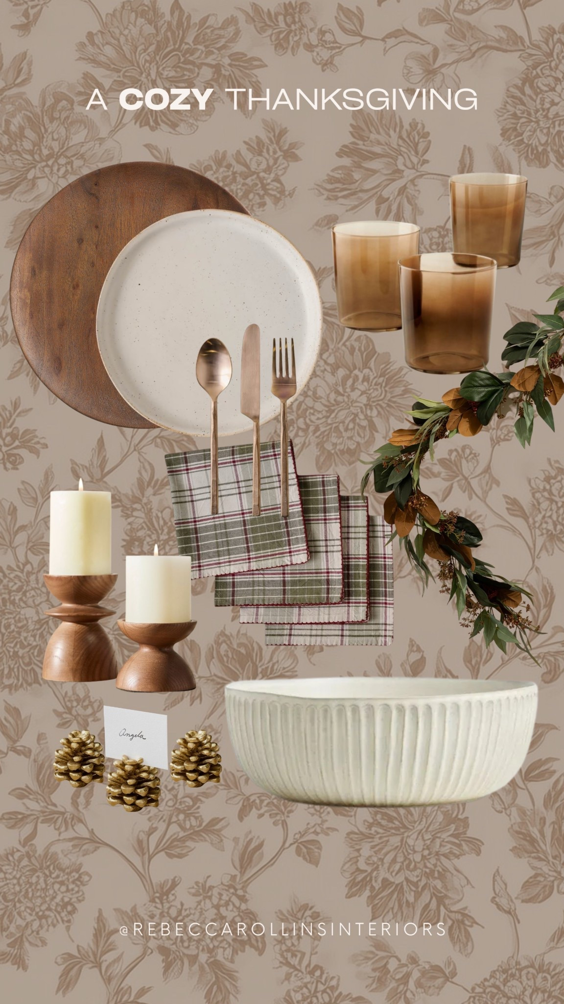 Warm tones, plaid linens, wood accents, and amber glass — this one feels like fall wrapped in a blanket.
If you’re craving a relaxed, homey Thanksgiving look with organic layers and texture, this cozy setup is for you.

Everything is linked for easy styling. Tap to shop the full look.

#tablescapes #dining #thanksgivingdining

#LTKSeasonal #LTKHoliday #LTKHome