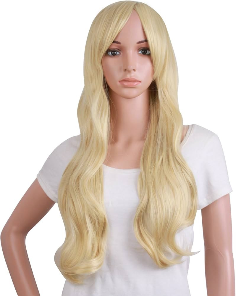 MapofBeauty 50 cm/ 20 Inch Long Curly Natural Fashion Beautiful Wig (Blonde) | Amazon (US)