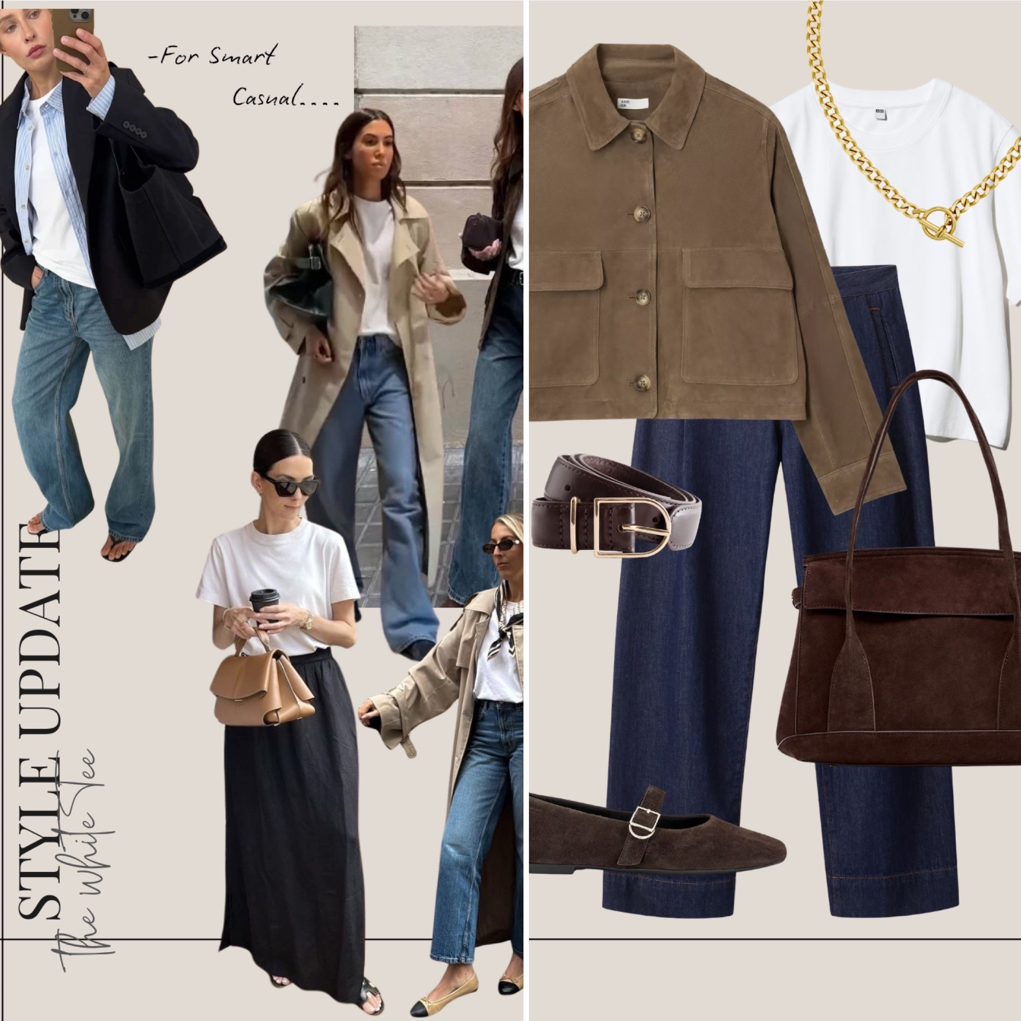 White t shirt outfit inspo 
Smart casual 

#LTKspring #LTKootd #LTKSeasonal