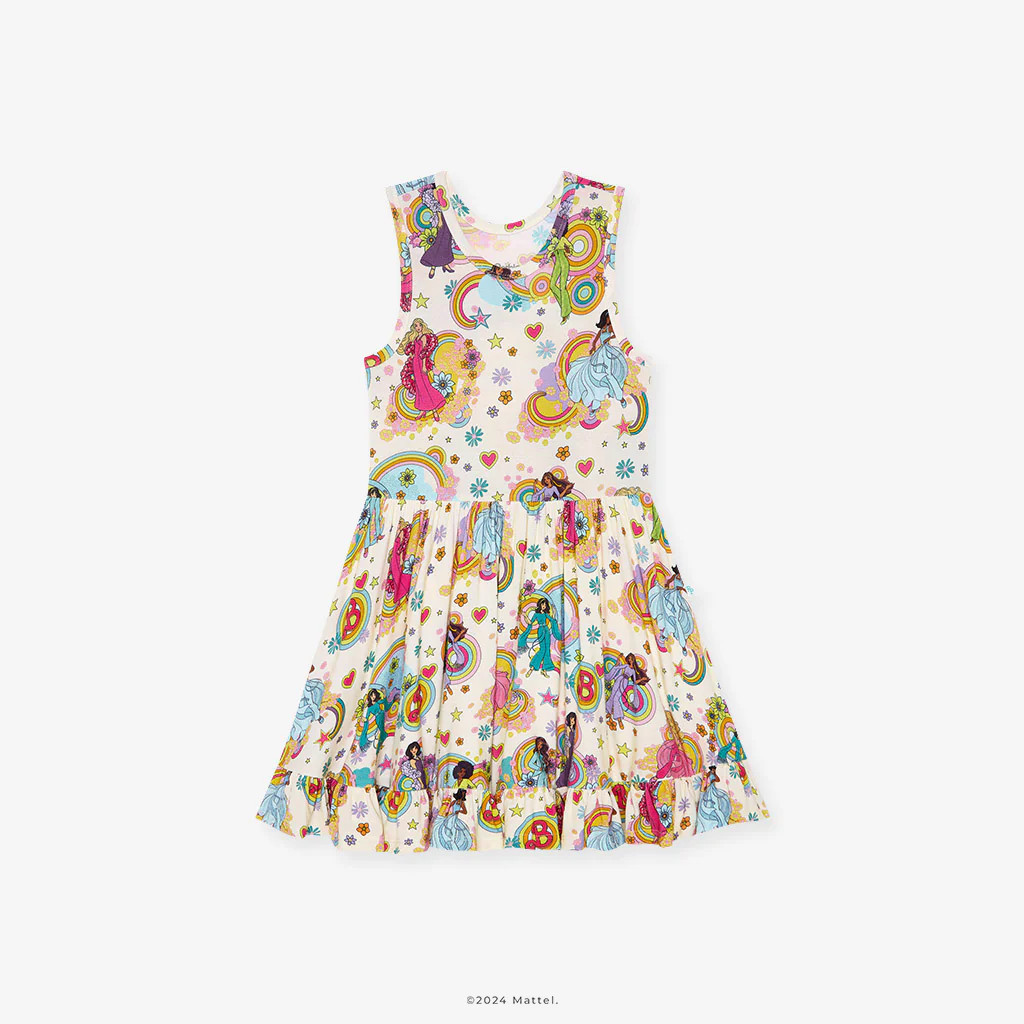 White Racerback Girl Twirl Dress | Groovy Barbie™ and Friends | Posh Peanut