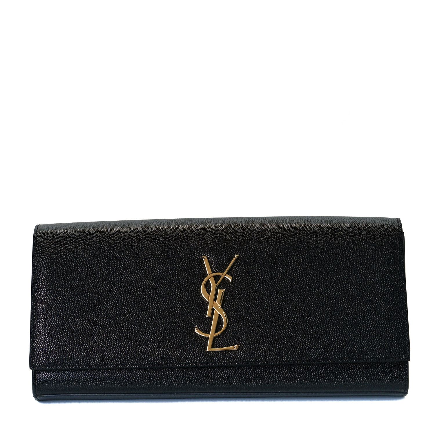 SAINT LAURENT

Grain De Poudre Monogram Cassandre Clutch Black | Fashionphile