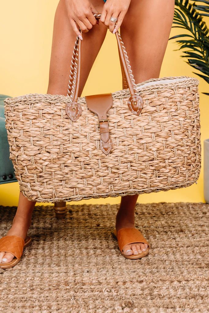 All For Fun Natural Seagrass Tote | The Mint Julep Boutique