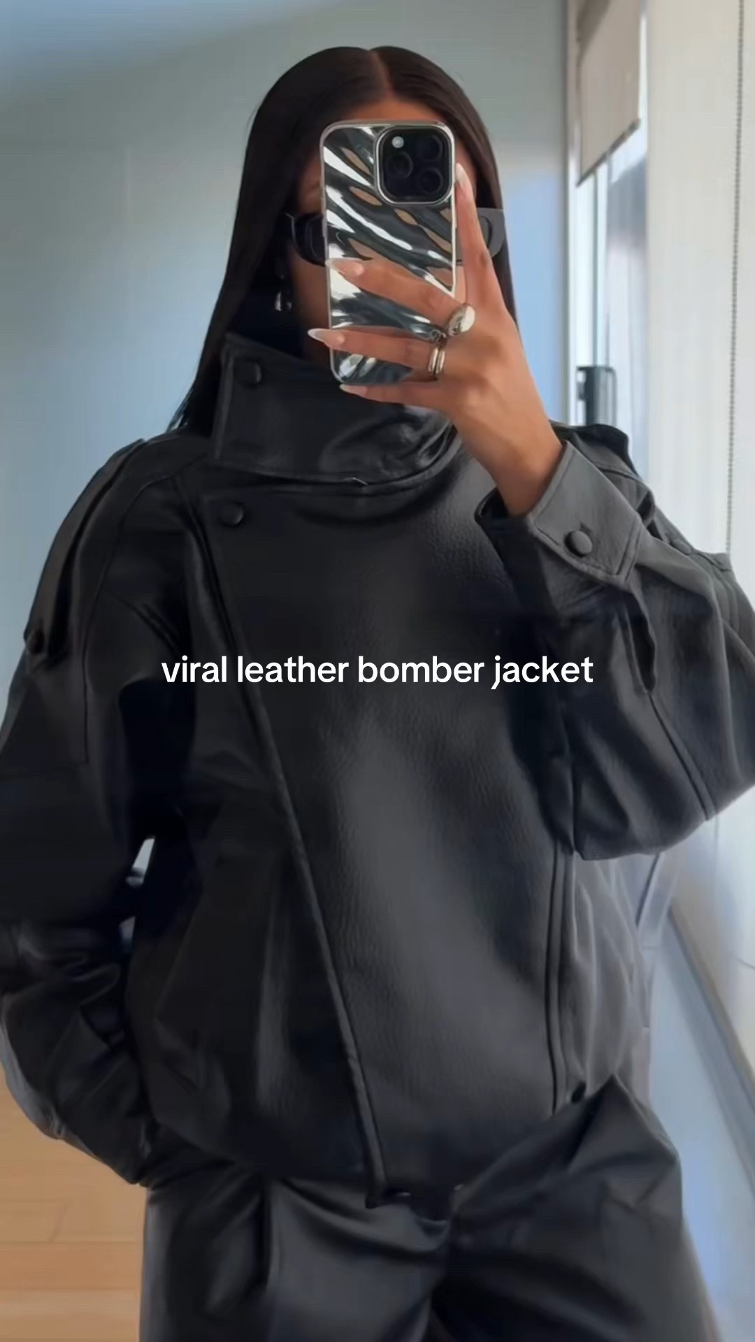 Viral leather bomber jacket 🧥✨

#LTKwinter #LTKpetite