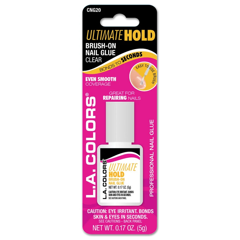 L.A. COLORS Ultimate Hold Brush-On Nail Glue, Clear, 0.1 fl oz | Walmart (US)