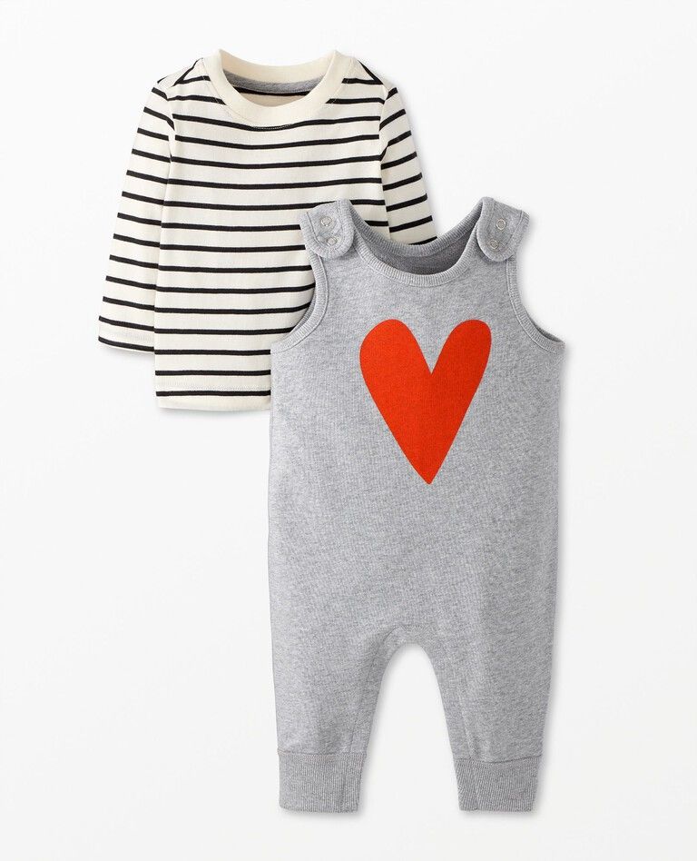 Baby French Terry Overalls & Long Sleeve T-Shirt Set | Hanna Andersson