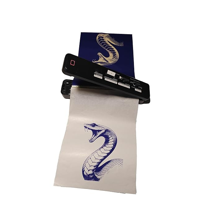 IOOIOO high resolution tattoo stencil tattoo bluetooth printer with extra clear tattoo transfer p... | Amazon (US)
