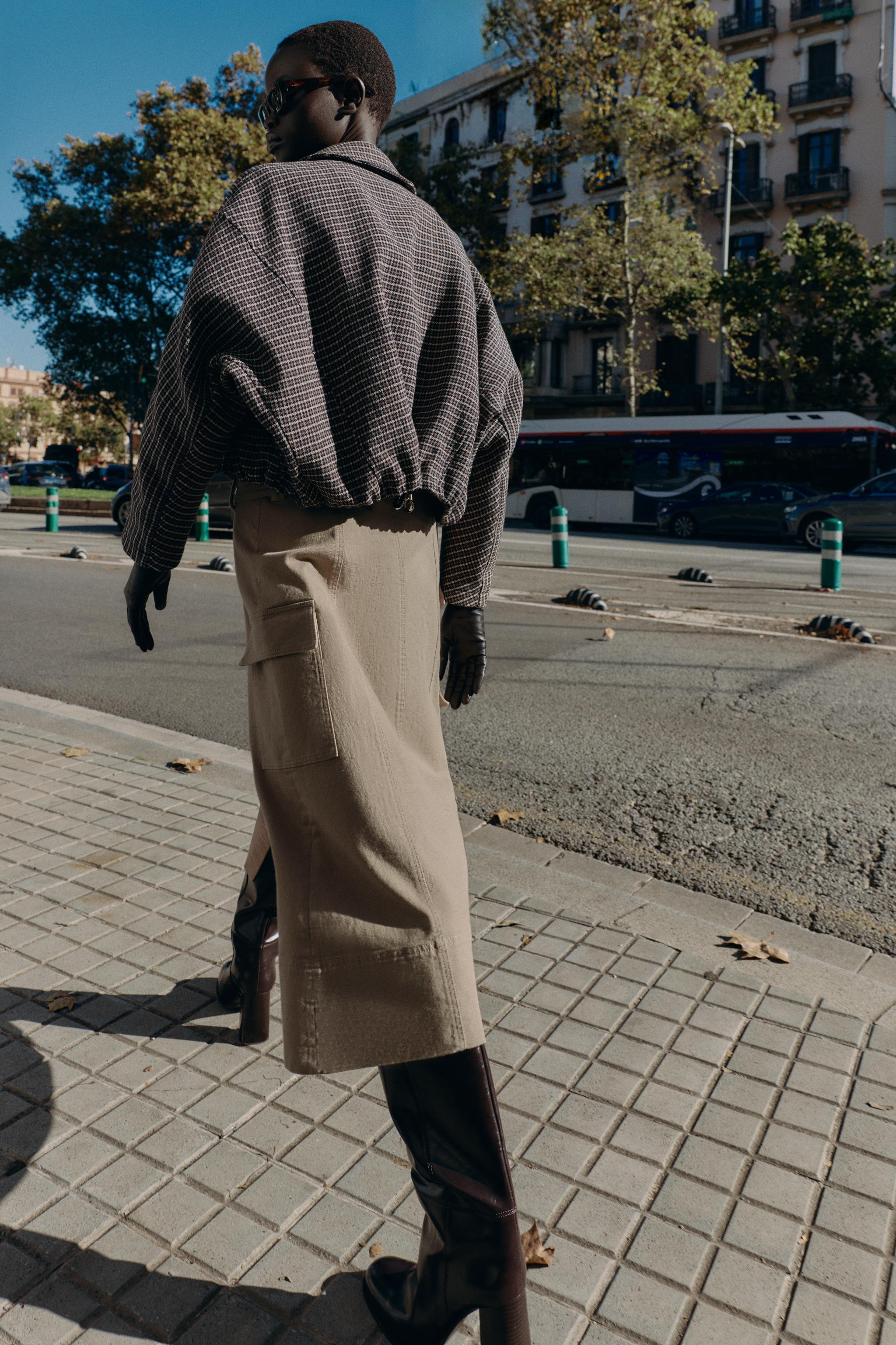 GESTEPPTE BOMBERJACKE MIT HAHNENTRITTMUSTER | Zara DE