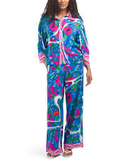 Celina Moon Button Down Top And Pants Set  | TJ Maxx