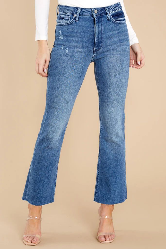 Keeping It Real Medium Wash Distressed Straight Jeans | Red Dress 
