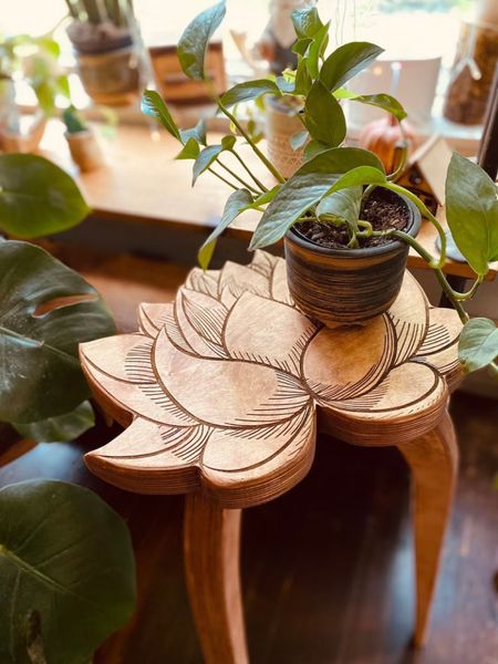 Lotus flower, plant stand, plant stool, plant shelf, side table, gift for plant lover, housewarming gift, boho decor, indoor planters 

#LTKfamily #LTKstyletip #LTKhome