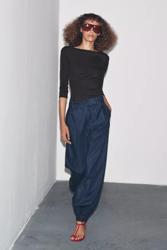 COTTON BOAT NECK T-SHIRT | Zara US