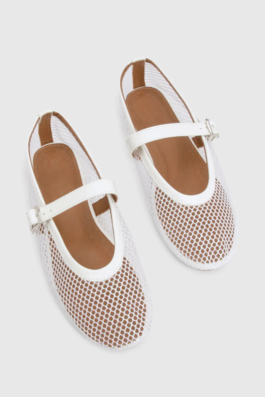 Mesh Detail Mary Jane Ballets | Boohoo.com (UK & IE)