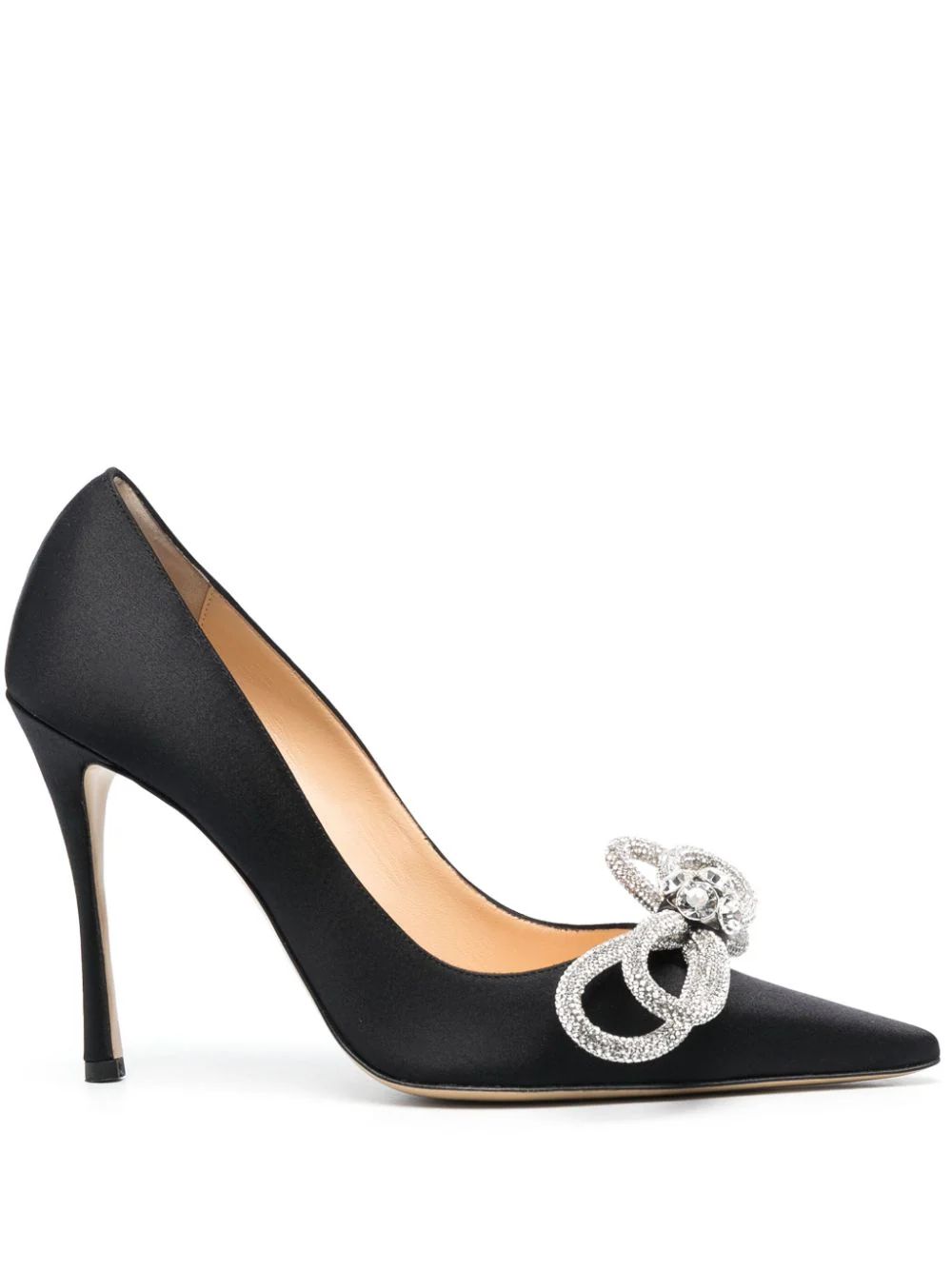 Double Bow 95mm satin pumps | Farfetch Global