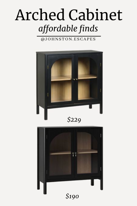 These two cabinets are such great finds if you are looking for an arched cabinet! You can buy two and push together to create a sideboard! I have the Bedford (bottom one) and use two in my dining room as a sideboard and LOVE! It is very popular and sells out often so the top one by Nathan James is also a great alternative and very similar! 

#LTKFind #LTKhome #LTKsalealert