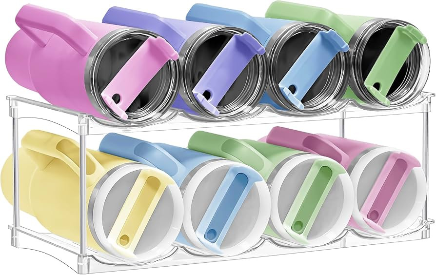 Stackable Water Bottle Organizer for Stanley 40oz Tumblers \u2013 Acrylic Water Bottle Holder for... | Amazon (US)