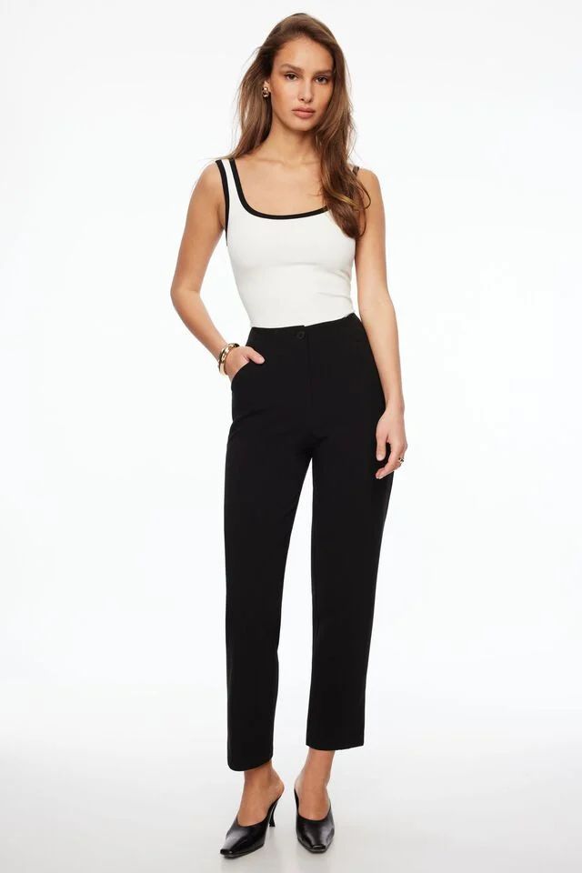 Slim Button Ankle Pants | Dynamite Clothing