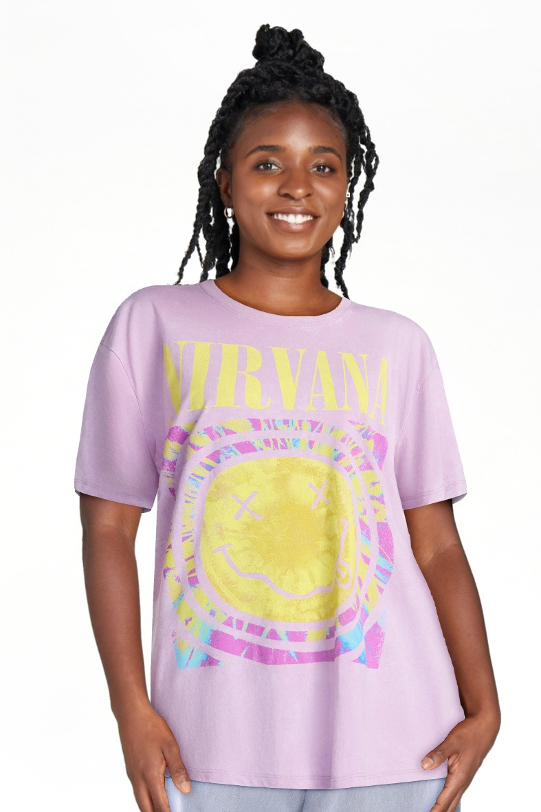 Nirvana Women's Graphic Print Tour Tee with Short Sleeves, Sizes XXS-XXL | Walmart (US)