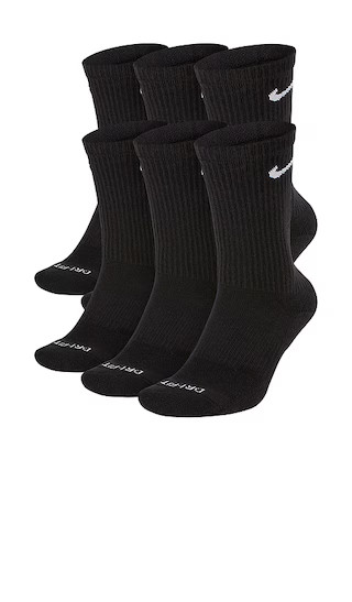 Nike Everyday Plus Cushioned Socks 6-pack in Black. - size XL | Revolve Clothing (Global)