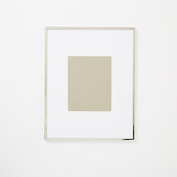 Gallery Frame, Polished Nickel, 8"" x 10"" (15"" x 19"" without mat) | West Elm (US)