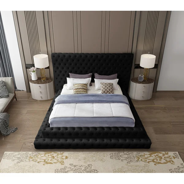 Dymphia Revel Velvet Bed | Wayfair North America