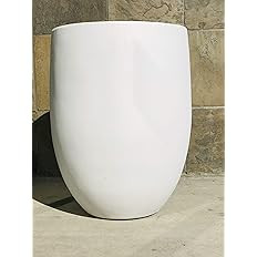 Kante Lightweight Concrete Outdoor Round Bowl Planter, 21.7 Inch Tall, Pure White | Amazon (US)