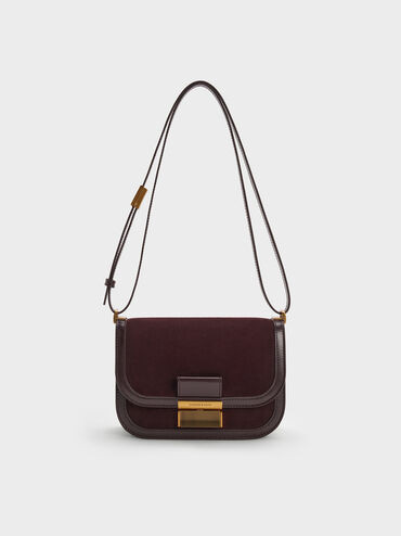 Espresso Brown Charlot Recycled Suede Bag | CHARLES & KEITH | Charles & Keith CA