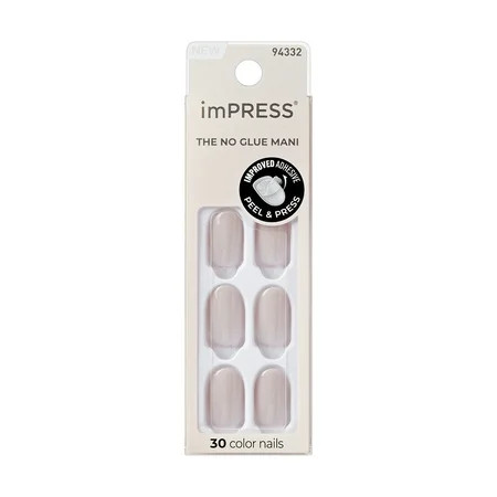 imPRESS Color Press On Nails, No Glue Needed, Neutral, Short Length, Oval Shape, 30 Ct. | Walmart (US)