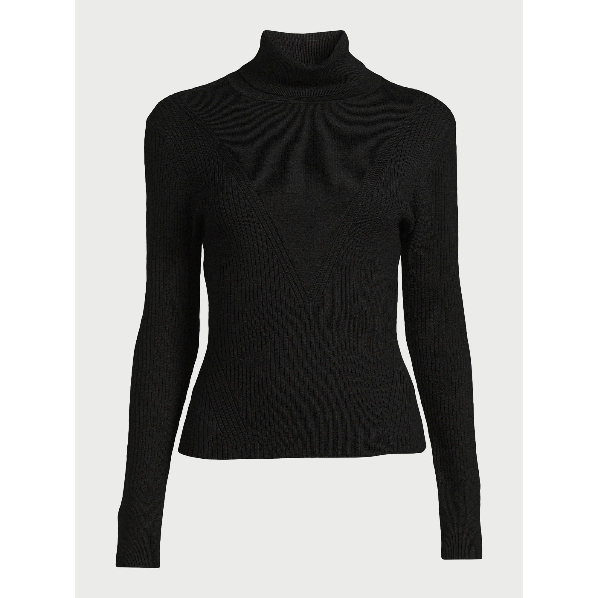 Scoop Women’s Rib Knit Turtleneck Sweater, Sizes XS-XXL | Walmart (US)