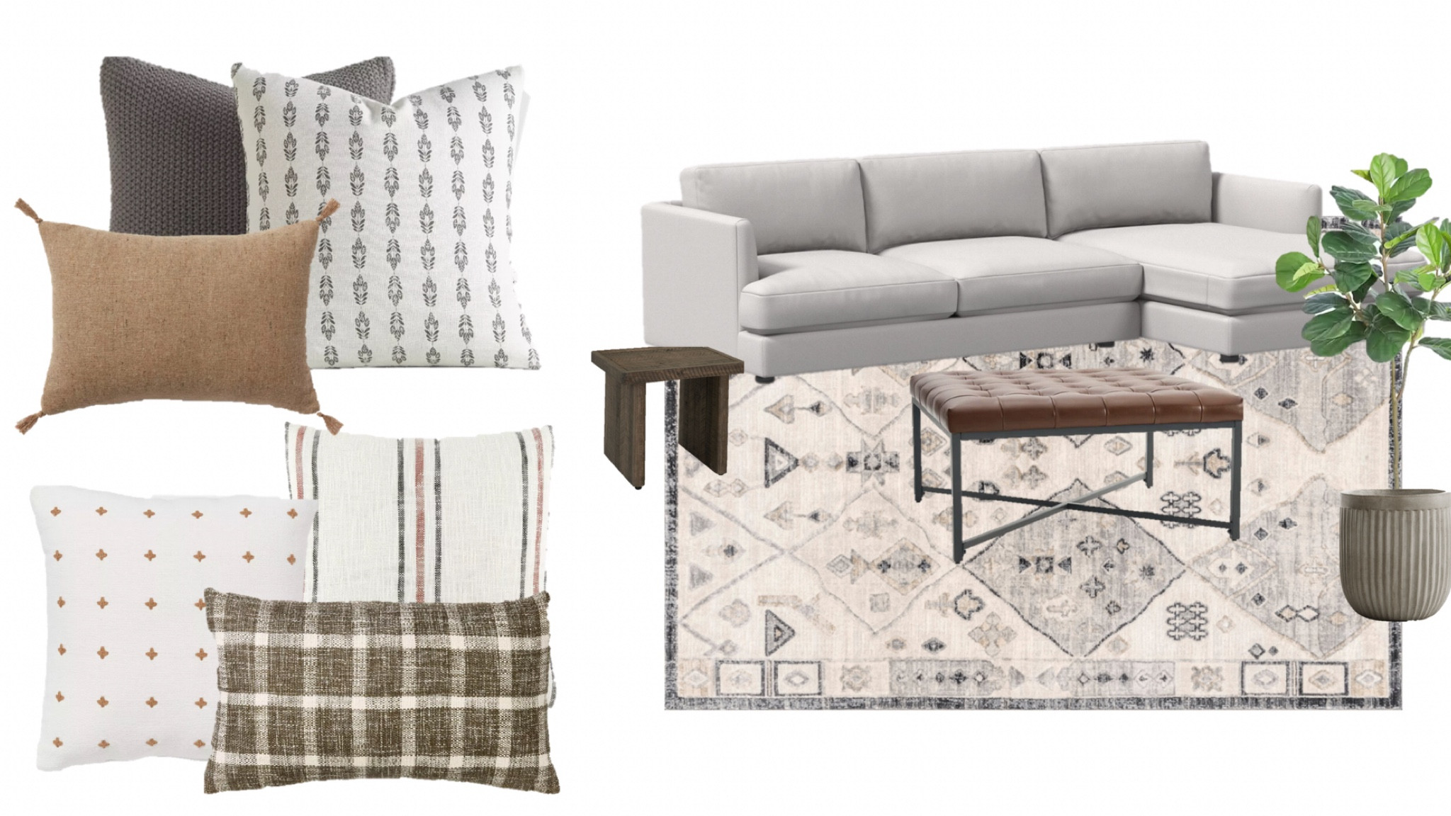 Neutral family room mood board
Transitional design
Apartment design board
Pillow groupings


#LTKFindsUnder50 #LTKHome #LTKSaleAlert