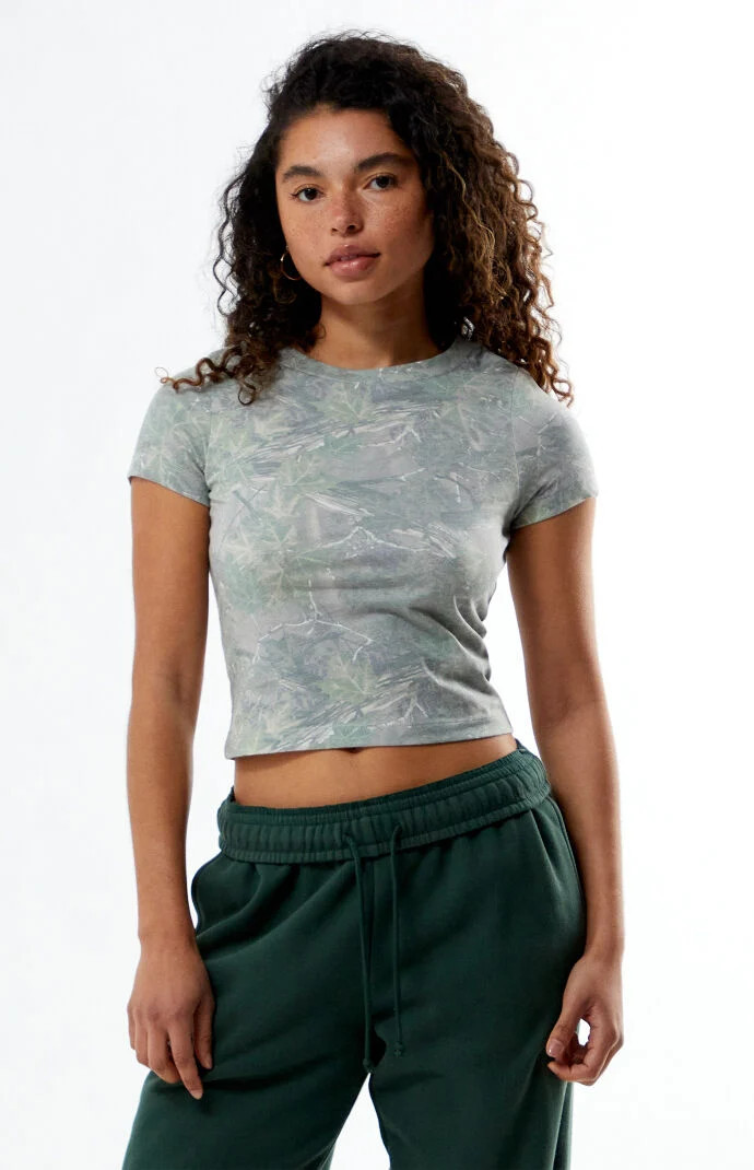 Est. PAC 1980 Women's Camo Baby T-Shirt in Camouflage - Size Small | PacSun